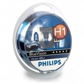 Комплект автоламп Philips H1 12V 55W + W5W 12V 5W BlueVision H1+W5W BV